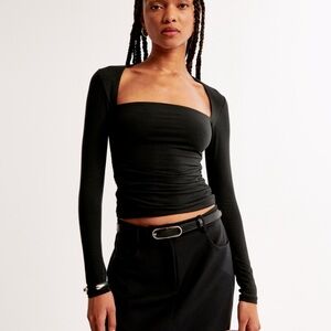 Abercrombie and Fitch Ava Long Sleeve Top - Black Size Small